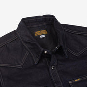 Image showing the IHSH-295-IB - 14oz Selvedge Denim Western Shirt Indigo/Black which is a Shirts described by the following info IHSALE, Iron Heart, Released, Shirts, Tops and sold on the IRON HEART GERMANY online store