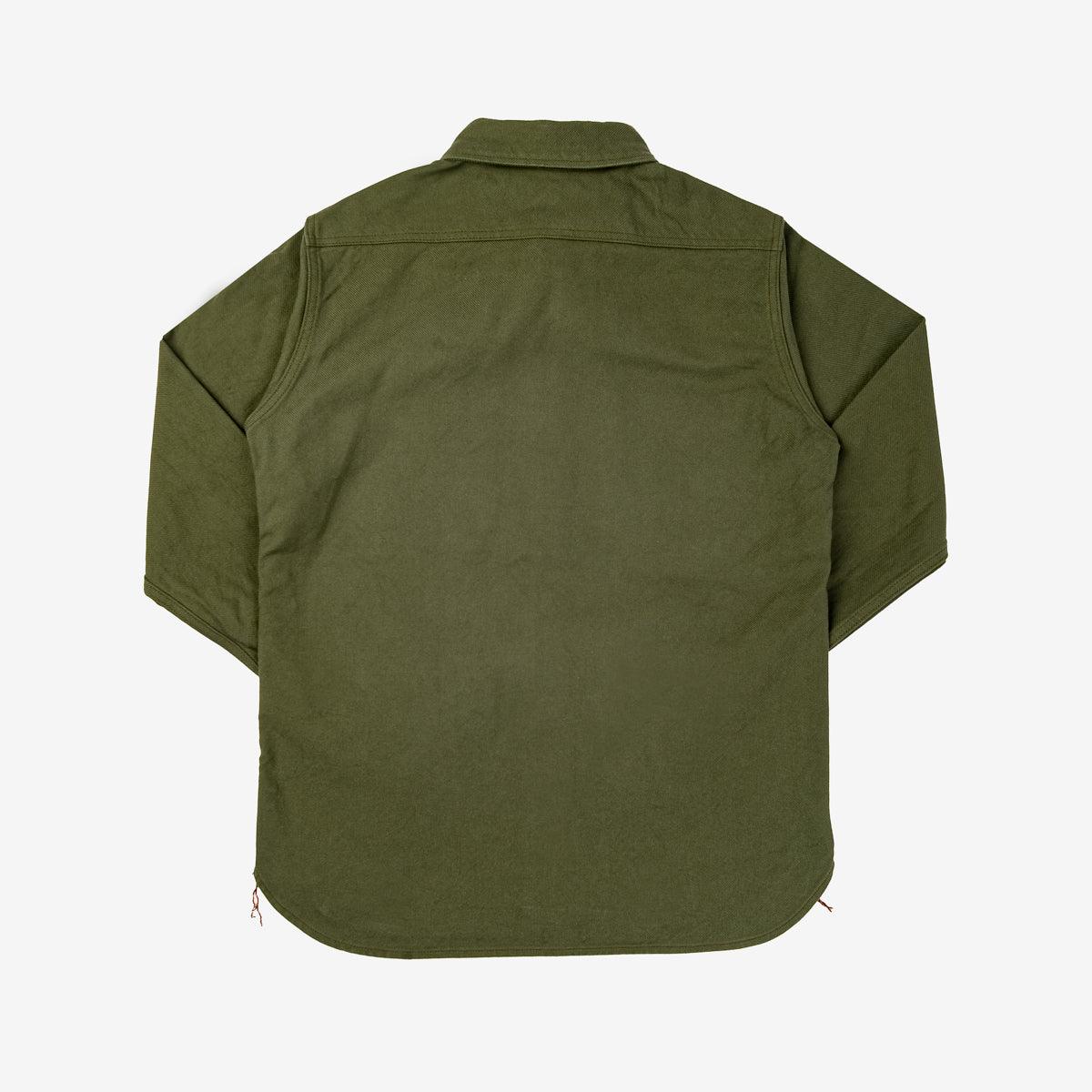 Image showing the IHSH-307-OLV - 13oz Military Serge Work Shirt Olive which is a Shirts described by the following info IHSALE_M23, Iron Heart, Released, Shirts, Tops and sold on the IRON HEART GERMANY online store