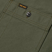 Image showing the IHSH-307-OLV - 13oz Military Serge Work Shirt Olive which is a Shirts described by the following info IHSALE_M23, Iron Heart, Released, Shirts, Tops and sold on the IRON HEART GERMANY online store