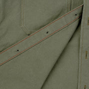 Image showing the IHSH-307-OLV - 13oz Military Serge Work Shirt Olive which is a Shirts described by the following info IHSALE_M23, Iron Heart, Released, Shirts, Tops and sold on the IRON HEART GERMANY online store