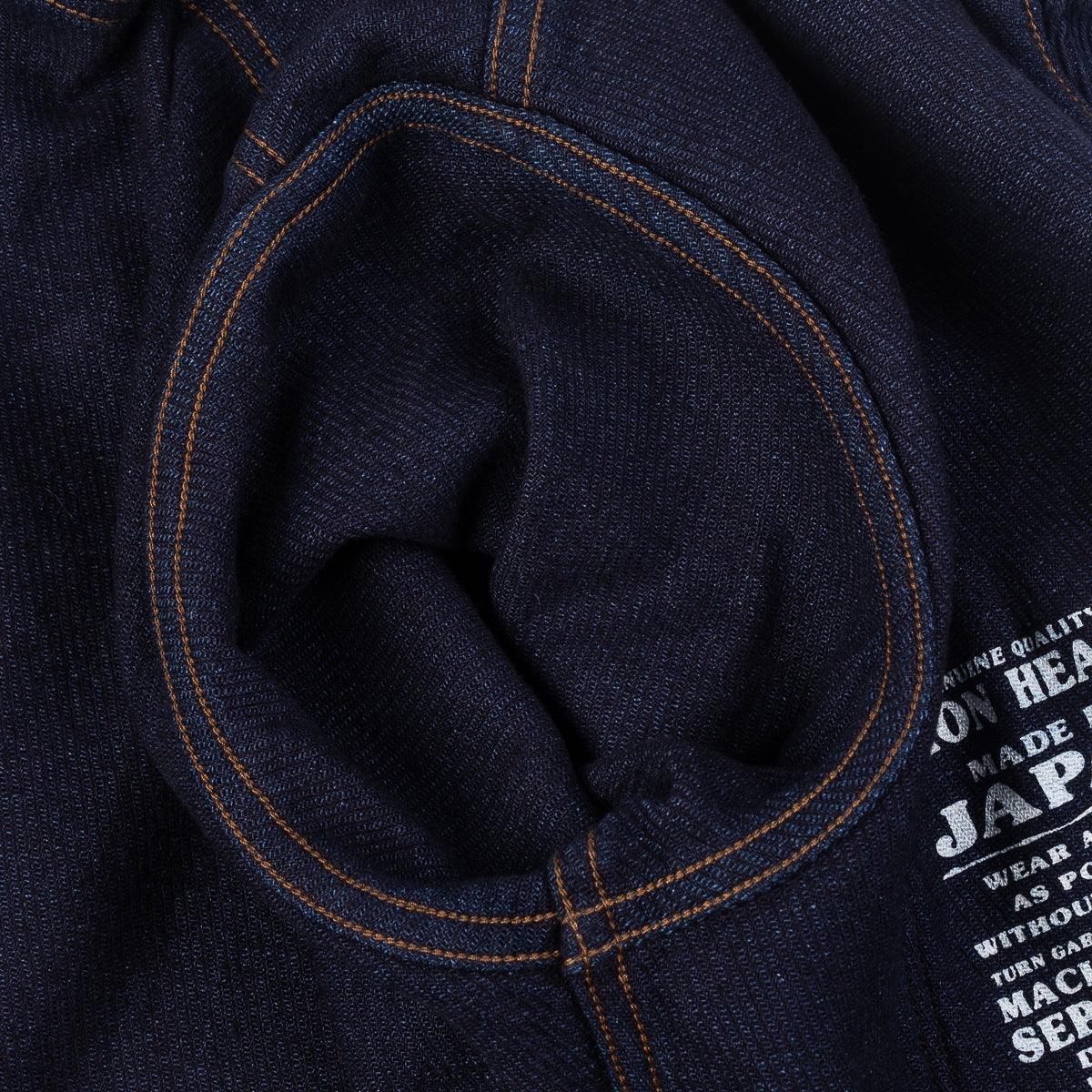 Image showing the IHSH-288-IND - 14oz Kersey Work Shirt Indigo which is a Shirts described by the following info IHSALE, Iron Heart, Released, Shirts, Tops and sold on the IRON HEART GERMANY online store