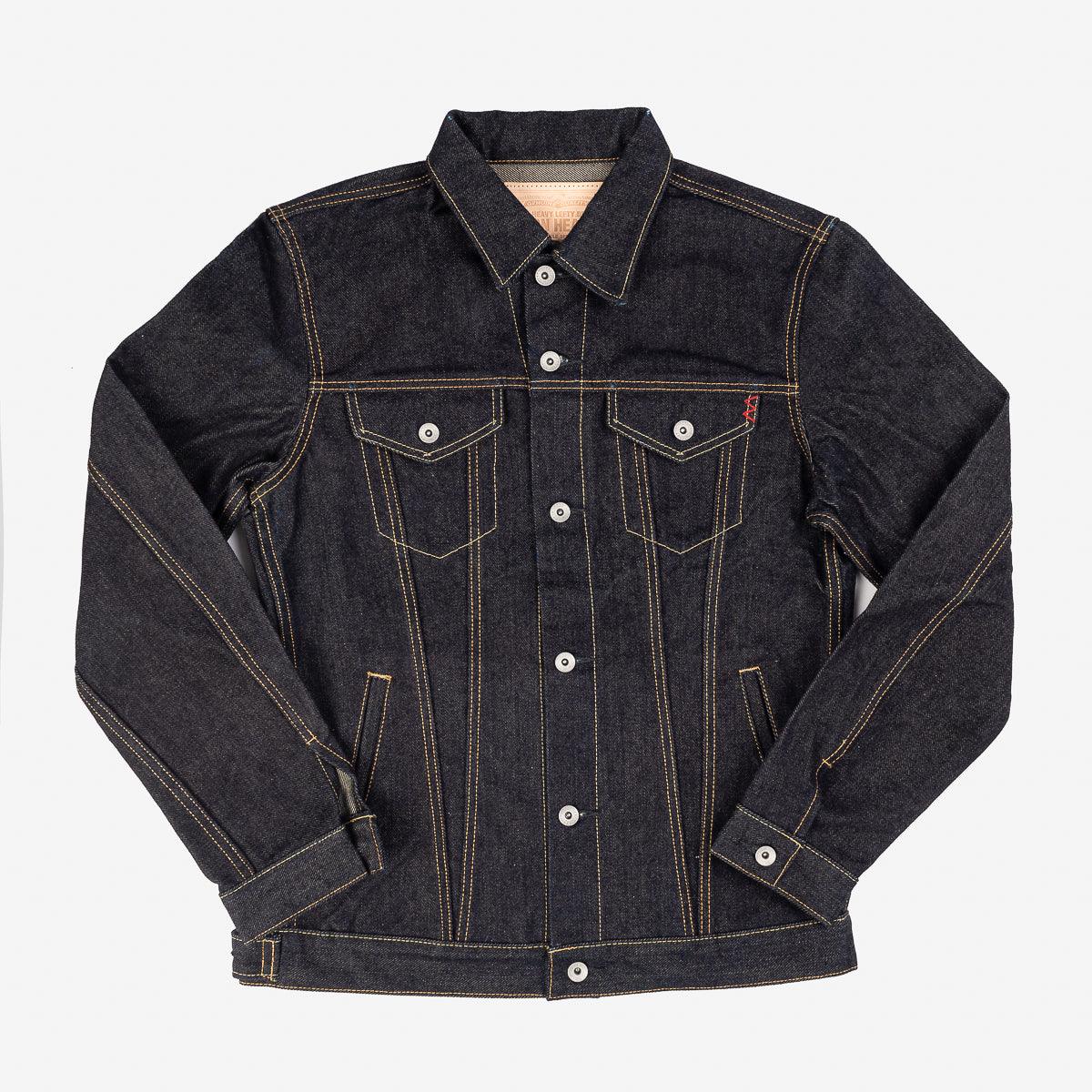 Image showing the IH-526L - 19oz Left-Hand Twill Selvedge Denim Type III Jacket - Indigo washed which is a Jackets described by the following info Bargain, Iron Heart, Jackets, Released, Tops and sold on the IRON HEART GERMANY online store