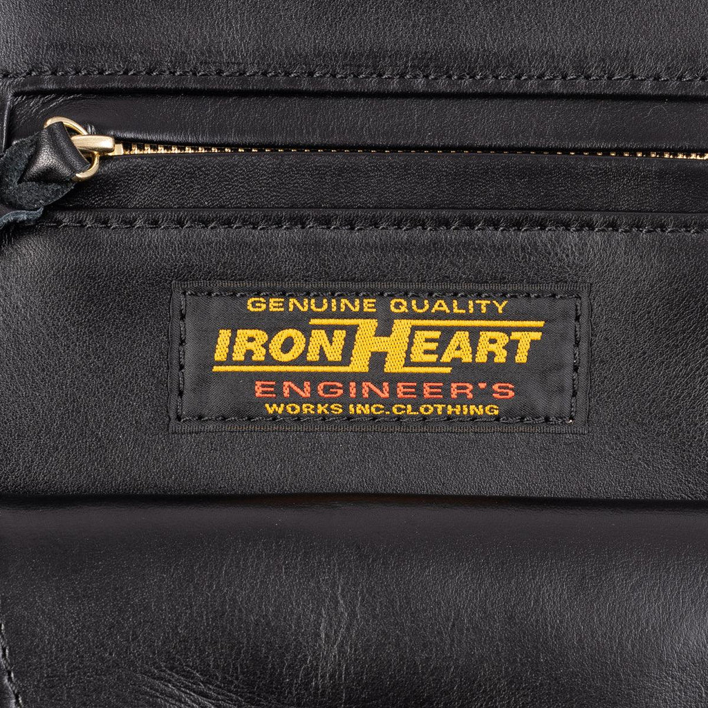 Image showing the IHE-40-BLK - Rectangular Leather Diamond Stitched Shoulder Bag Black which is a Bags described by the following info Accessories, Bags, Iron Heart, Released and sold on the IRON HEART GERMANY online store