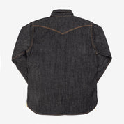 Image showing the IHSH-33-BLK - 12oz Selvedge Denim Western Shirt - Black which is a Shirts described by the following info IHSALE_M23, Iron Heart, Released, Shirts, Tops and sold on the IRON HEART GERMANY online store