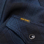 Image showing the IHSH-264 - Flannel Ombré Check Western Shirt Navy/Black which is a Shirts described by the following info IHSALE, Iron Heart, Released, Shirts, Tops and sold on the IRON HEART GERMANY online store