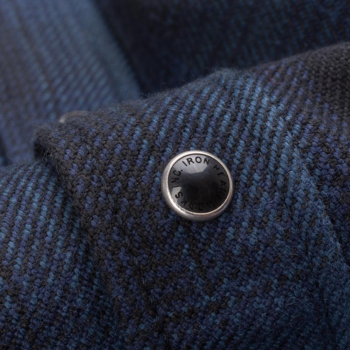 Image showing the IHSH-264 - Flannel Ombré Check Western Shirt Navy/Black which is a Shirts described by the following info IHSALE, Iron Heart, Released, Shirts, Tops and sold on the IRON HEART GERMANY online store