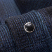 Image showing the IHSH-264 - Flannel Ombré Check Western Shirt Navy/Black which is a Shirts described by the following info IHSALE, Iron Heart, Released, Shirts, Tops and sold on the IRON HEART GERMANY online store