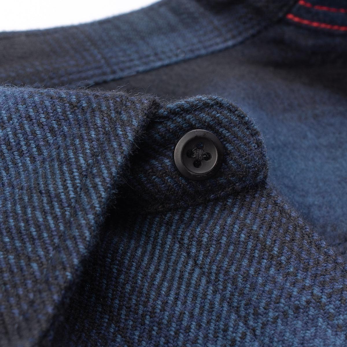 Image showing the IHSH-264 - Flannel Ombré Check Western Shirt Navy/Black which is a Shirts described by the following info IHSALE, Iron Heart, Released, Shirts, Tops and sold on the IRON HEART GERMANY online store