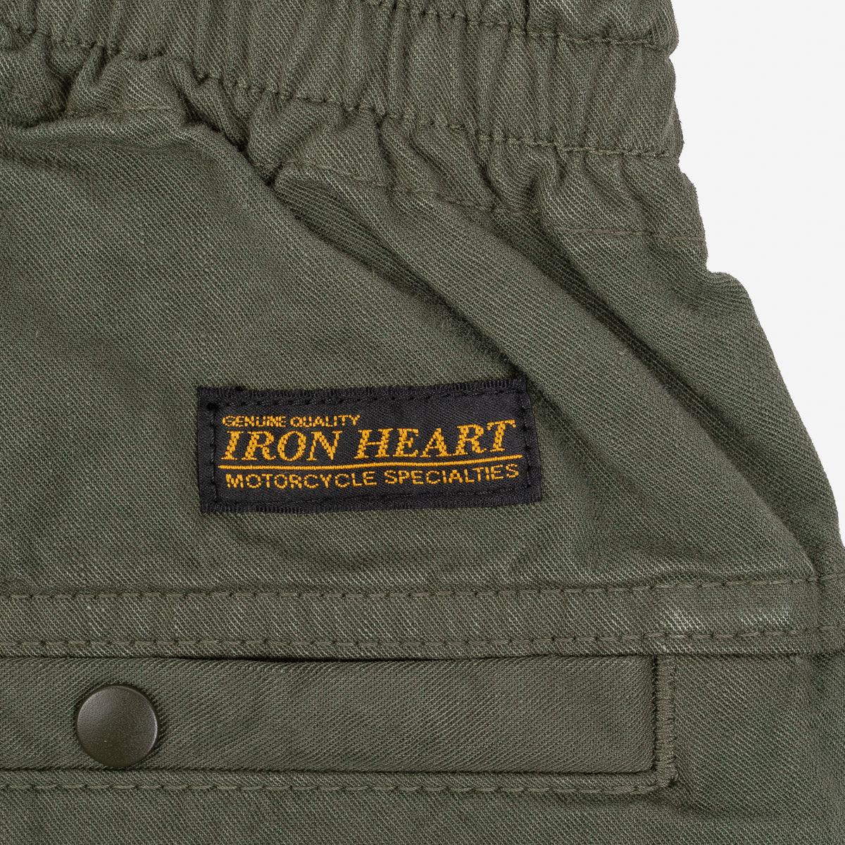 Image showing the IH-729-OLV - Cotton Easy Shorts - Olive which is a Trousers described by the following info Bottoms, Iron Heart, Released, Trousers and sold on the IRON HEART GERMANY online store