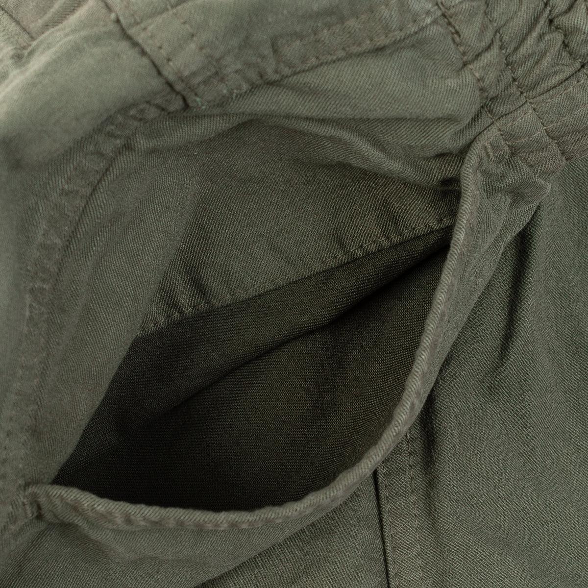 Image showing the IH-729-OLV - Cotton Easy Shorts - Olive which is a Trousers described by the following info Bottoms, Iron Heart, Released, Trousers and sold on the IRON HEART GERMANY online store