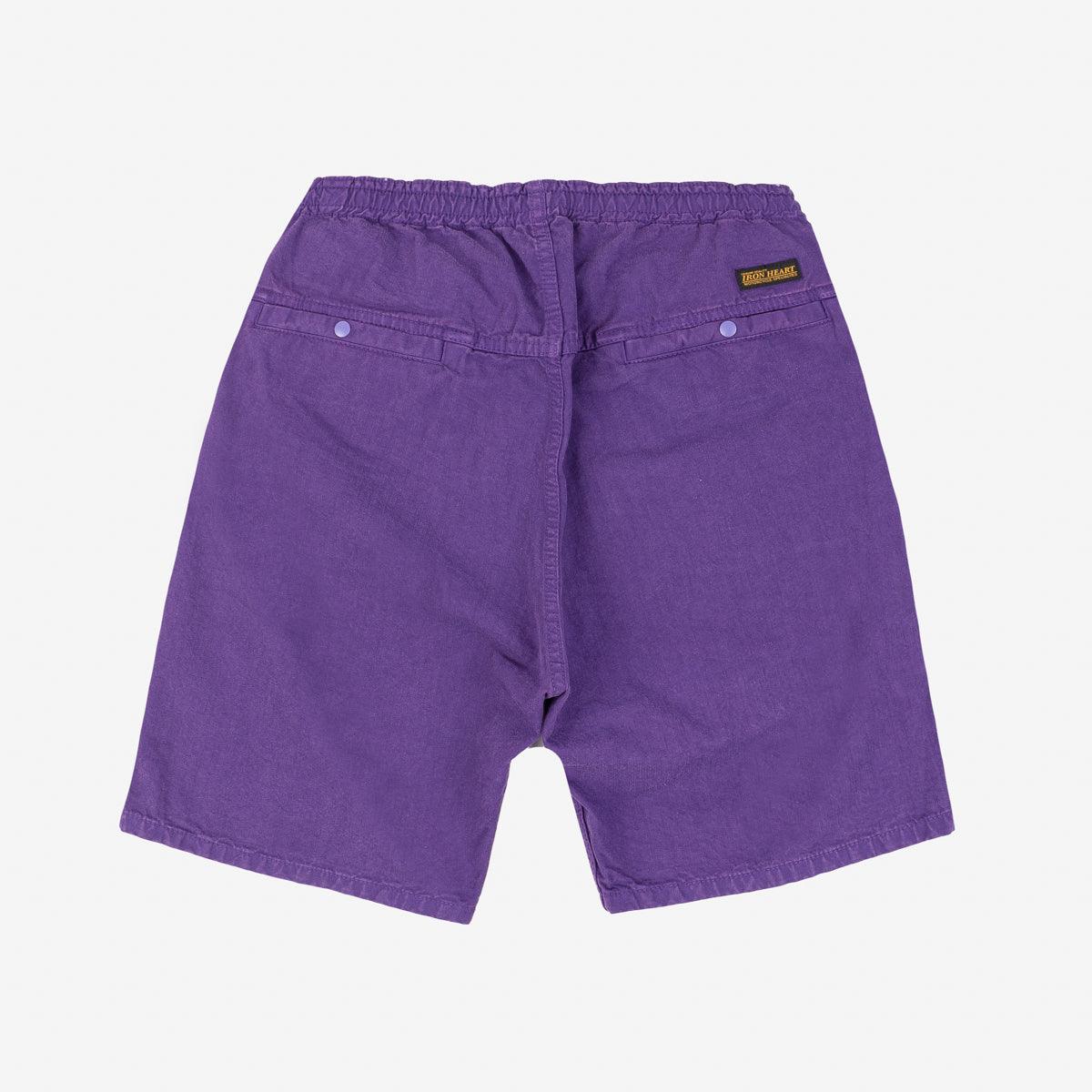 Image showing the IH-729-PUR - Cotton Easy Shorts - Purple which is a Trousers described by the following info Bargain, Released and sold on the IRON HEART GERMANY online store