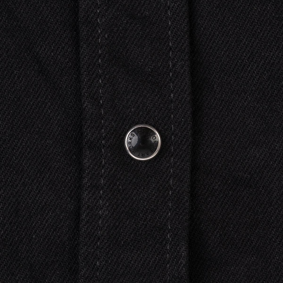 Image showing the IHSH-295-BB - 14oz Selvedge Denim Western Shirt Black/Black which is a Shirts described by the following info Back In, Iron Heart, Released, Shirts, Tops and sold on the IRON HEART GERMANY online store
