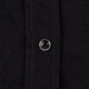 Image showing the IHSH-295-BB - 14oz Selvedge Denim Western Shirt Black/Black which is a Shirts described by the following info Back In, Iron Heart, Released, Shirts, Tops and sold on the IRON HEART GERMANY online store