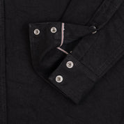 Image showing the IHSH-295-BB - 14oz Selvedge Denim Western Shirt Black/Black which is a Shirts described by the following info Back In, Iron Heart, Released, Shirts, Tops and sold on the IRON HEART GERMANY online store