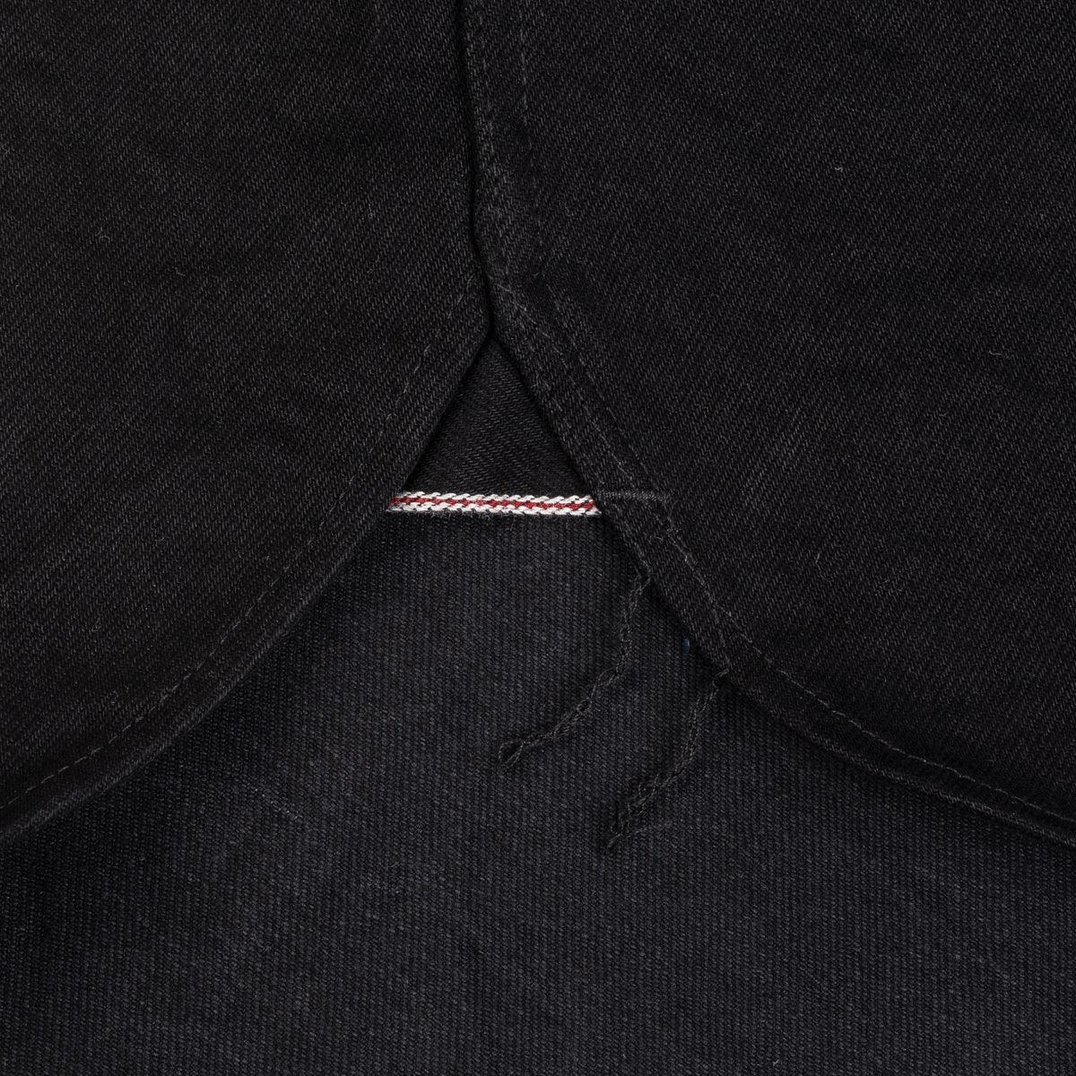 Image showing the IHSH-295-BB - 14oz Selvedge Denim Western Shirt Black/Black which is a Shirts described by the following info Back In, Iron Heart, Released, Shirts, Tops and sold on the IRON HEART GERMANY online store