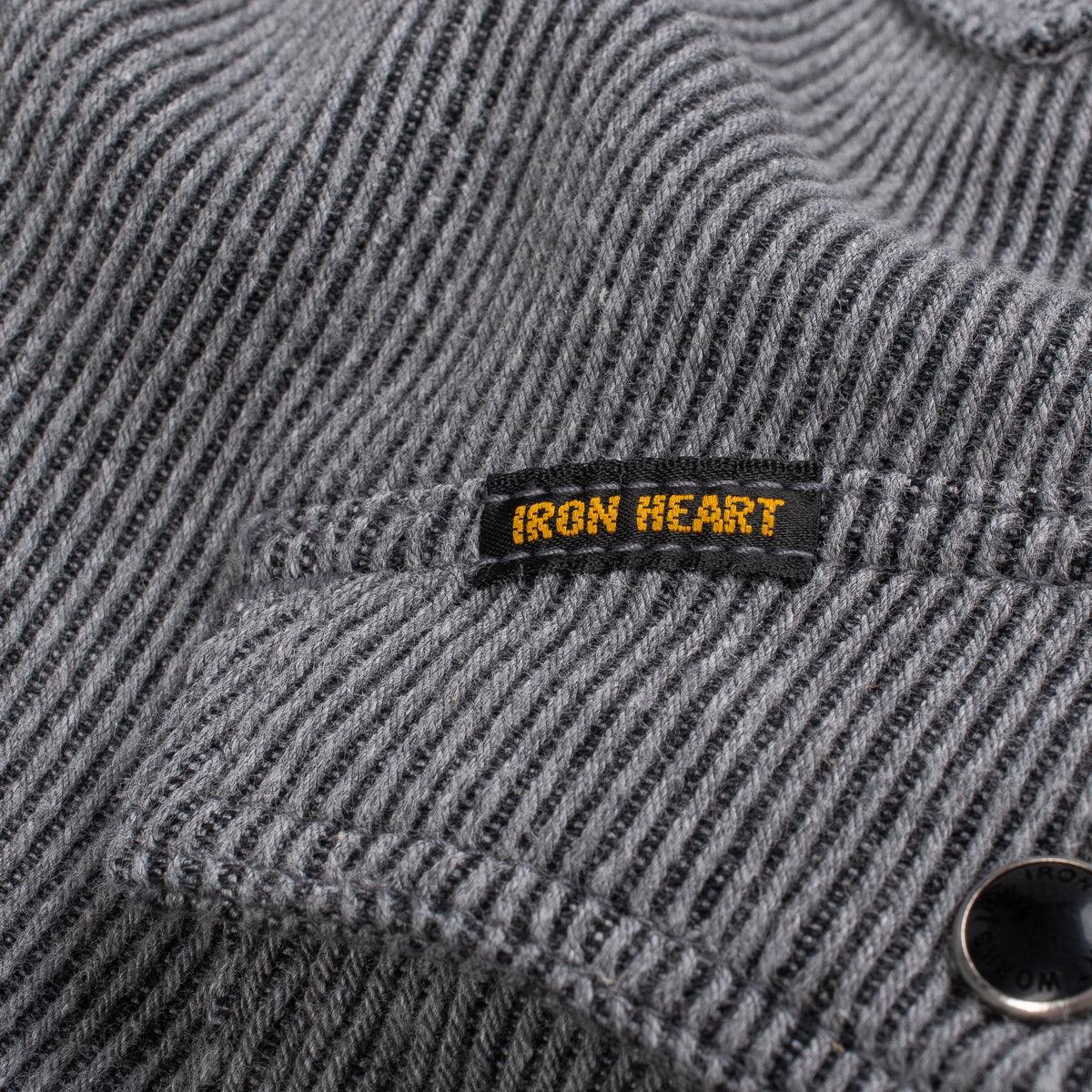 Image showing the IHSH-254 - Top Dyed Heavy Kersey Western Shirt Grey which is a Shirts described by the following info IHSALE, Iron Heart, Released, Shirts, Tops and sold on the IRON HEART GERMANY online store