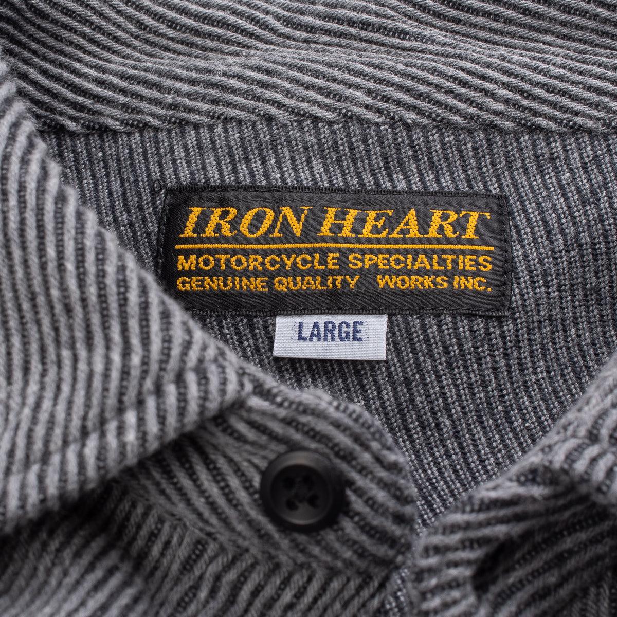 Image showing the IHSH-254 - Top Dyed Heavy Kersey Western Shirt Grey which is a Shirts described by the following info IHSALE, Iron Heart, Released, Shirts, Tops and sold on the IRON HEART GERMANY online store