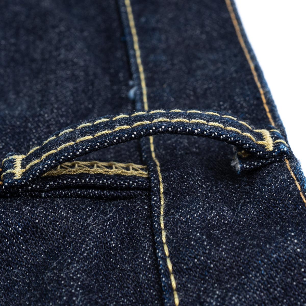 Image showing the IH-555SBR-14 - 14oz Broken Twill Selvedge Denim Super Slim Cut Jeans - Indigo which is a Jeans described by the following info 555, Bottoms, Iron Heart, Jeans, Released, Slim and sold on the IRON HEART GERMANY online store