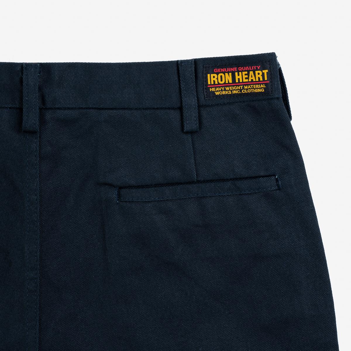 Image showing the IH-731-NAV - 12oz Heavy Cotton Relaxed Fit Chinos - Navy which is a Trousers described by the following info Bottoms, Iron Heart, Released, Trousers and sold on the IRON HEART GERMANY online store