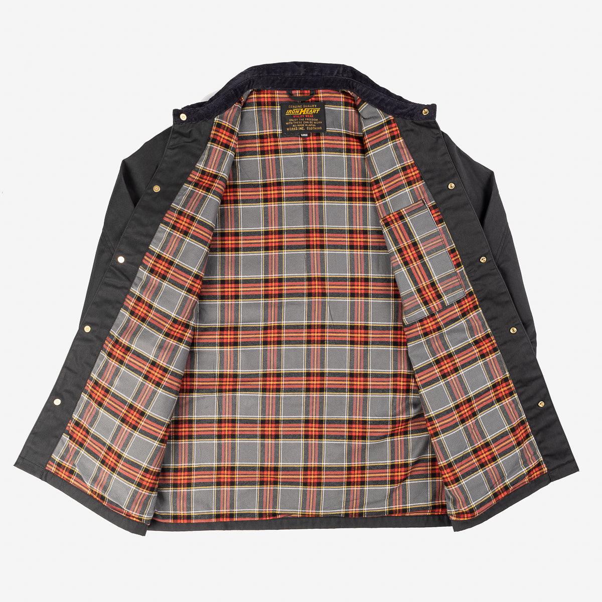 IHJ-104-BLK - 7.7oz Oiled Cotton Chore Jacket Black