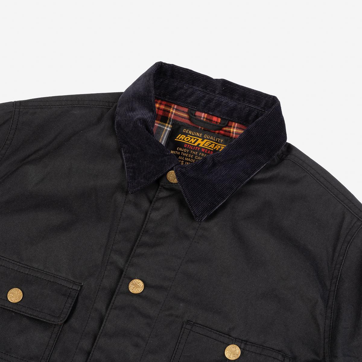 IHJ-104-BLK - 7.7oz Oiled Cotton Chore Jacket Black