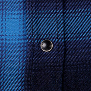 Image showing the IHSH-348-IND - 9oz Selvedge Ombré Check Western Shirt - Indigo which is a Shirts described by the following info Iron Heart, Released, Shirts, Tops and sold on the IRON HEART GERMANY online store