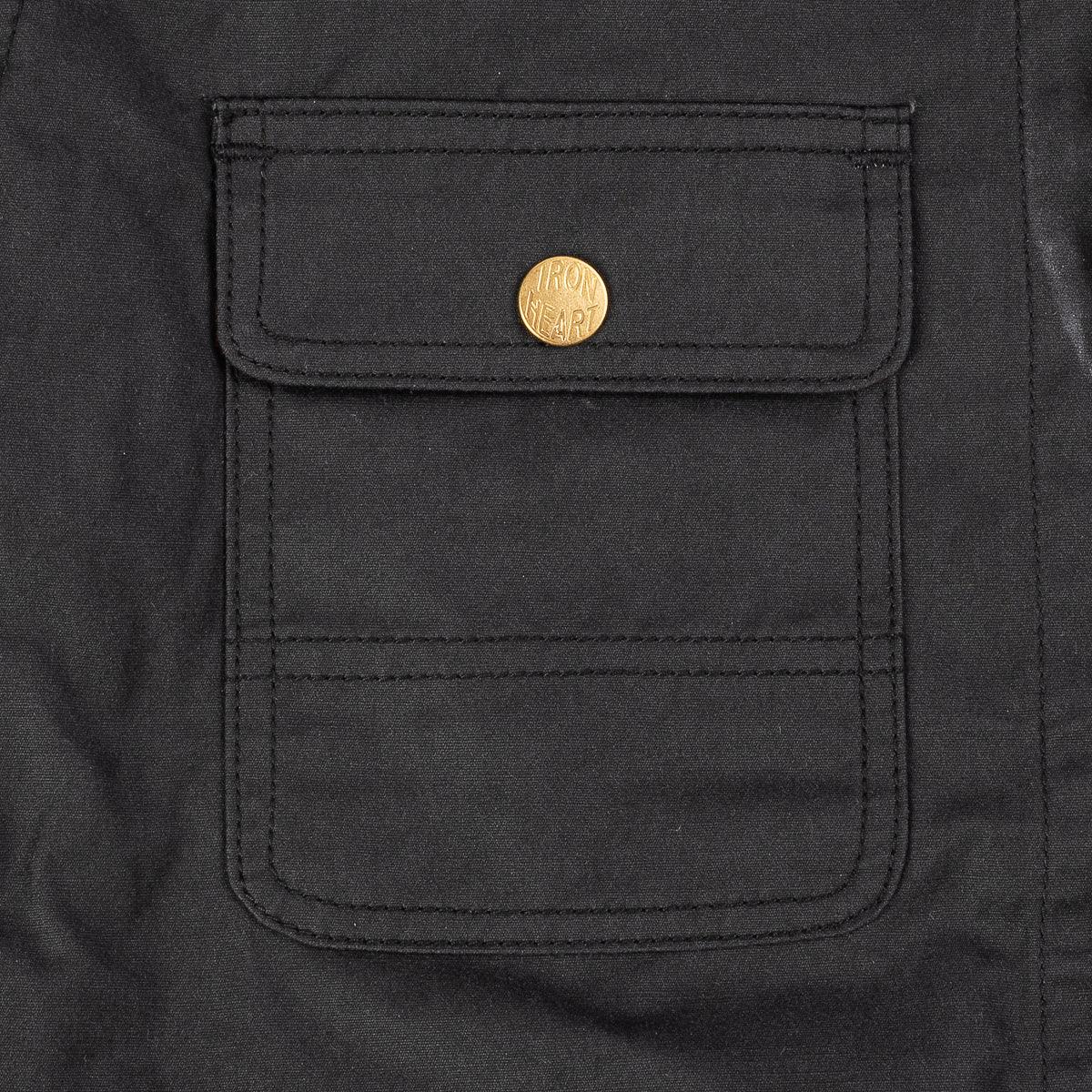 IHJ-104-BLK - 7.7oz Oiled Cotton Chore Jacket Black
