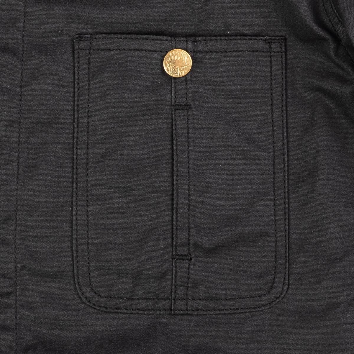 IHJ-104-BLK - 7.7oz Oiled Cotton Chore Jacket Black