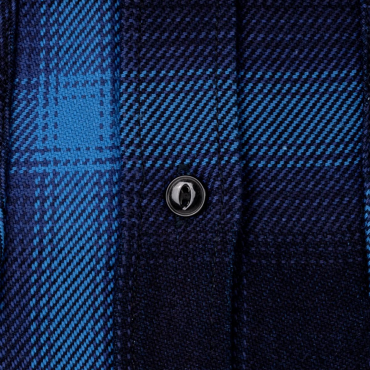 IHSH-349-IND - 9oz Selvedge Ombré Check Work Shirt - Indigo