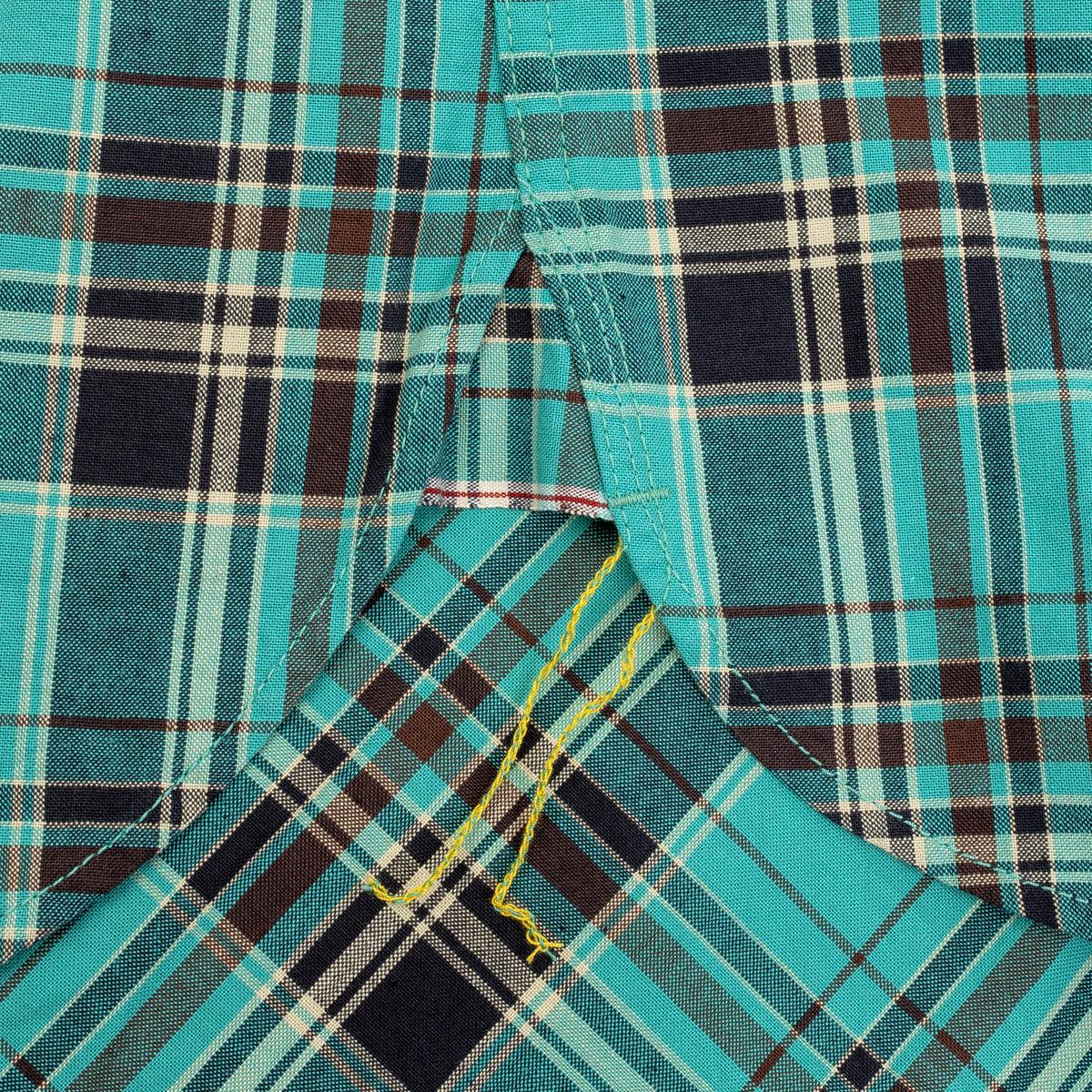 Image showing the IHSH-356-GRN - 5oz Selvedge Madras Check Work Shirt - Green which is a Shirts described by the following info Bargain, Released and sold on the IRON HEART GERMANY online store
