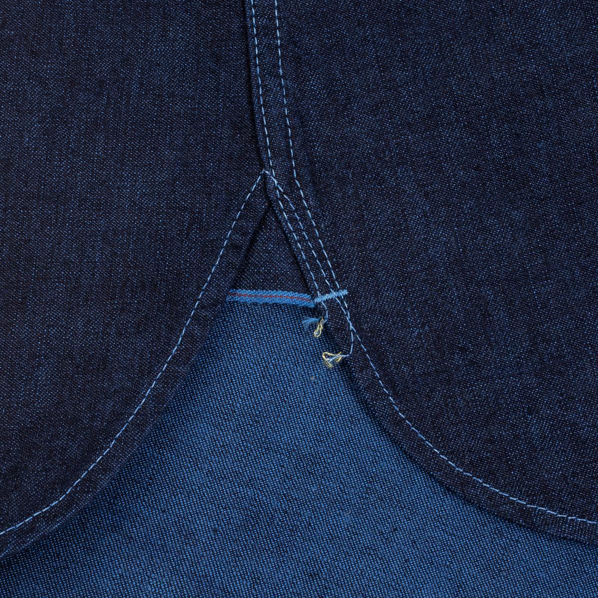 IHSH-353-BLU - 10oz Selvedge Denim Work Shirt - Indigo Overdyed Blue