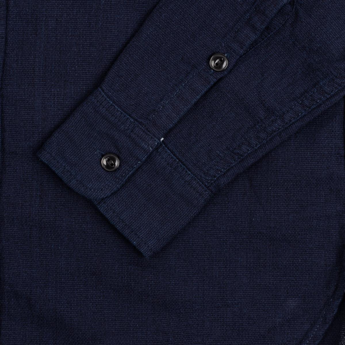 Image showing the IHSH-358-IND - 5oz Dobby Cloth Work Shirt - Indigo which is a Shirts described by the following info Bargain, Iron Heart, Released, Shirts, Tops and sold on the IRON HEART GERMANY online store