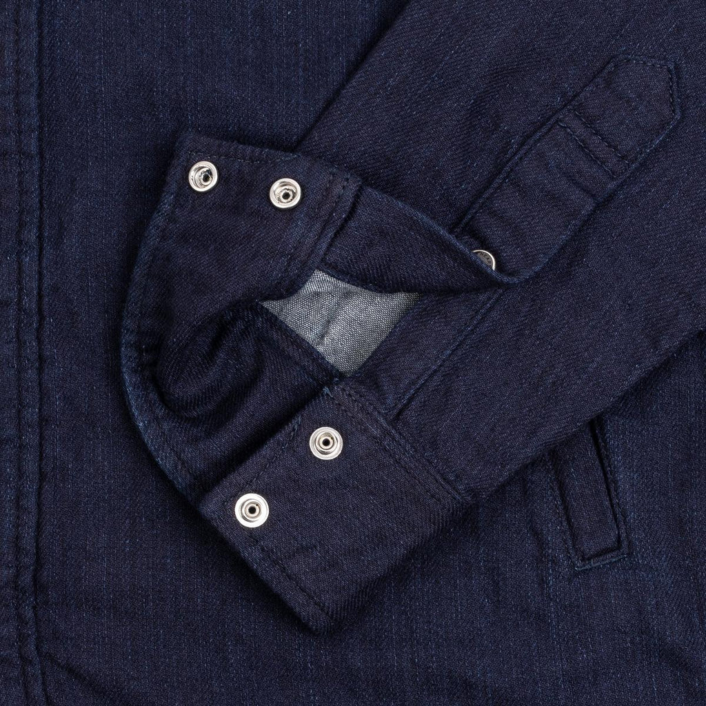 Image showing the IHSH-347-IND - 10oz Double Cloth Denim CPO Shirt - Indigo which is a Shirts described by the following info Iron Heart, Released, Shirts, Tops and sold on the IRON HEART GERMANY online store