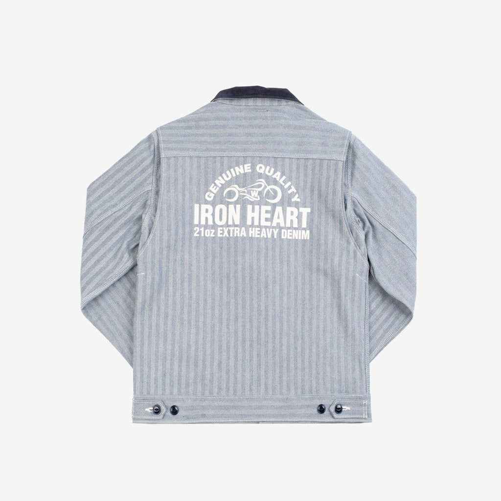 Image showing the IHJ-119-BLU - 14oz Heavy Herringbone Work Jacket - Blue which is a Jackets described by the following info Bargain, Iron Heart, Jackets, Released, Tops and sold on the IRON HEART GERMANY online store