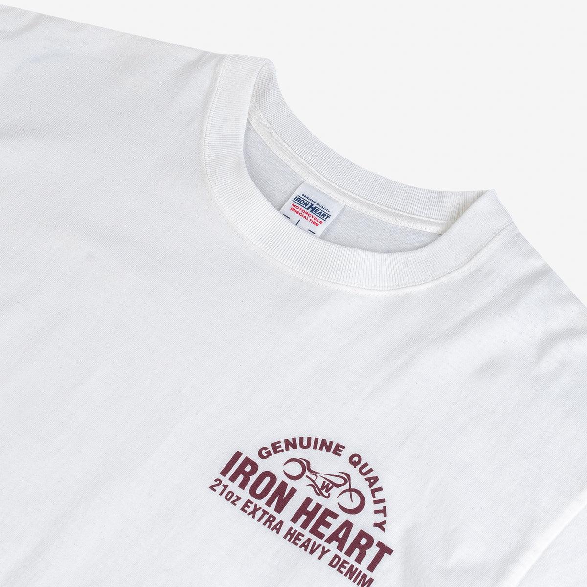 IHTL-2302-WHT - 7.5oz Printed Loopwheel Crew Neck Long Sleeved T-Shirt - White