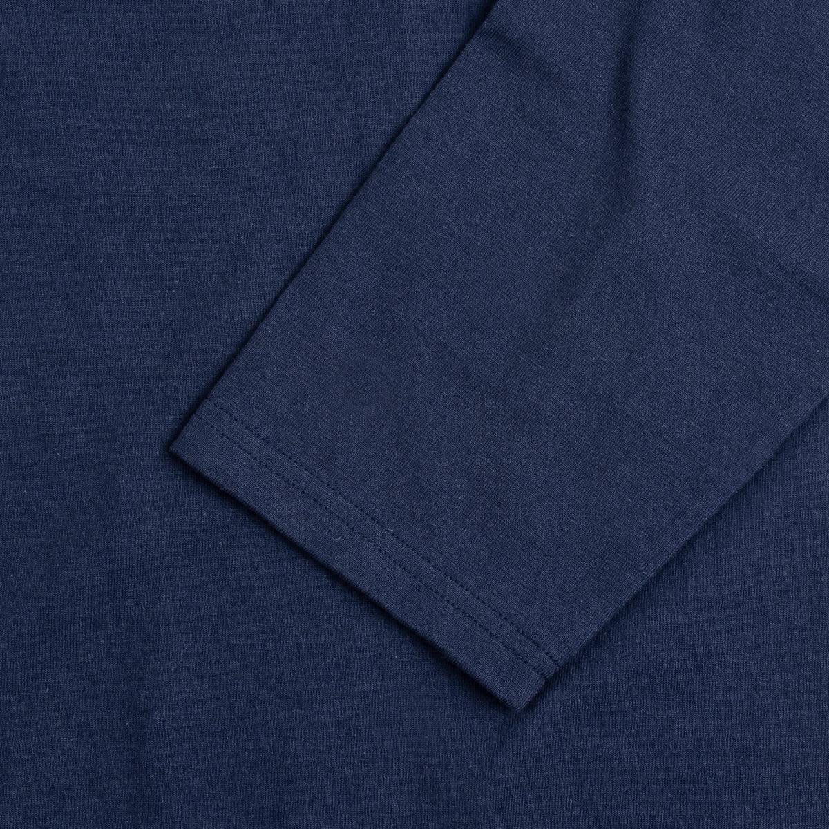 Image showing the IHTL-2302-NAV - 7.5oz Printed Loopwheel Crew Neck Long Sleeved T-Shirt - Navy which is a T-Shirts described by the following info Bargain, Released and sold on the IRON HEART GERMANY online store