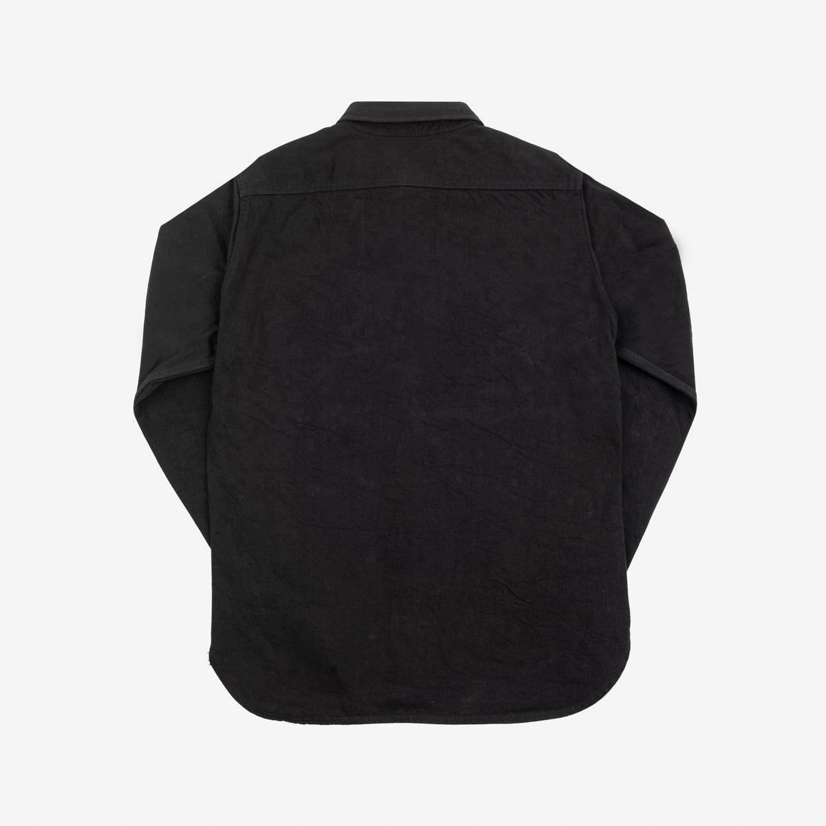 Image showing the IHSH-338-BLK - 12oz Selvedge Denim Work Shirt With Snaps - Black/Black which is a Shirts described by the following info Iron Heart, Released, Shirts, Tops and sold on the IRON HEART GERMANY online store
