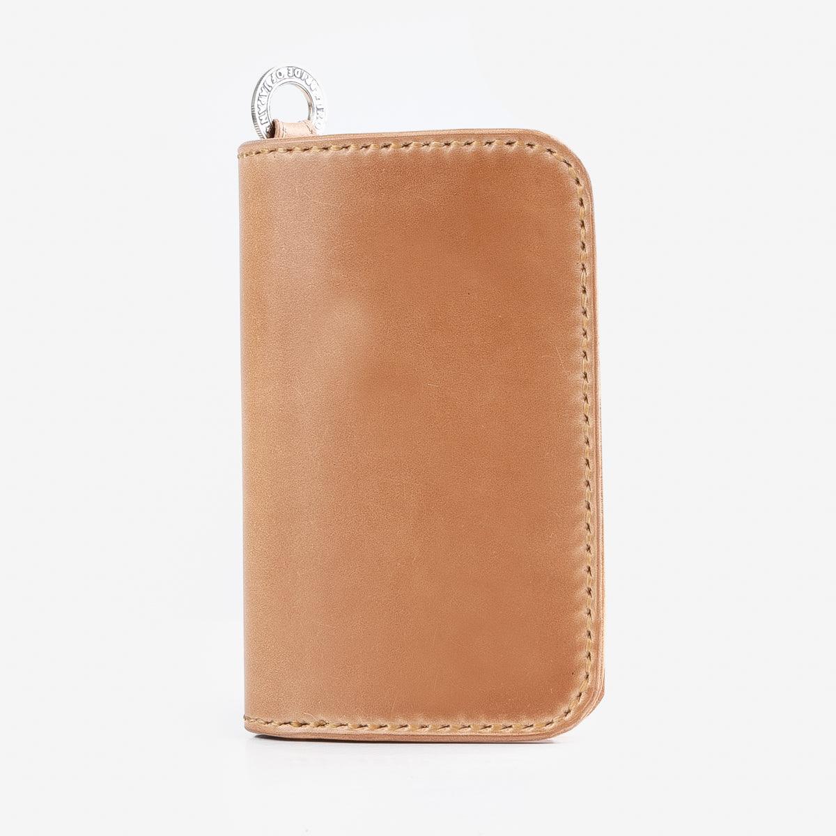 Image showing the IHG-02-NAT - Medium Shell Cordovan Wallet - Natural which is a WALLETS AND CHAINS described by the following info Accessories, Iron Heart, Released, WALLETS AND CHAINS and sold on the IRON HEART GERMANY online store