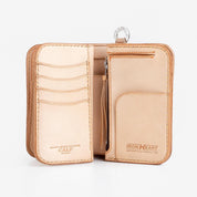 Image showing the IHG-02-NAT - Medium Shell Cordovan Wallet - Natural which is a WALLETS AND CHAINS described by the following info Accessories, Iron Heart, Released, WALLETS AND CHAINS and sold on the IRON HEART GERMANY online store
