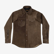 Image showing the IHSB-BIGBUCK-OLV - Deerskin Western Shirt 'The Big Buck' - Olive which is a Shirts described by the following info Iron Heart, Released, Shirts, Tops and sold on the IRON HEART GERMANY online store