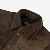 Image showing the IHSB-BIGBUCK-OLV - Deerskin Western Shirt 'The Big Buck' - Olive which is a Shirts described by the following info Iron Heart, Released, Shirts, Tops and sold on the IRON HEART GERMANY online store