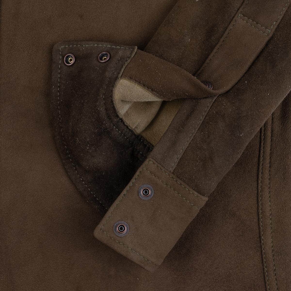 Image showing the IHSB-BIGBUCK-OLV - Deerskin Western Shirt 'The Big Buck' - Olive which is a Shirts described by the following info Iron Heart, Released, Shirts, Tops and sold on the IRON HEART GERMANY online store