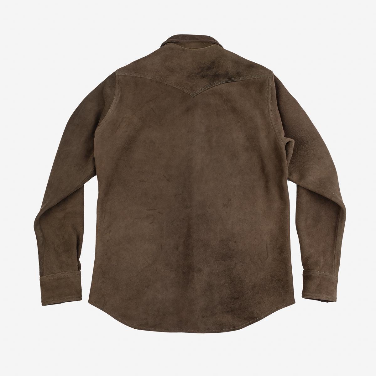 Image showing the IHSB-BIGBUCK-OLV - Deerskin Western Shirt 'The Big Buck' - Olive which is a Shirts described by the following info Iron Heart, Released, Shirts, Tops and sold on the IRON HEART GERMANY online store