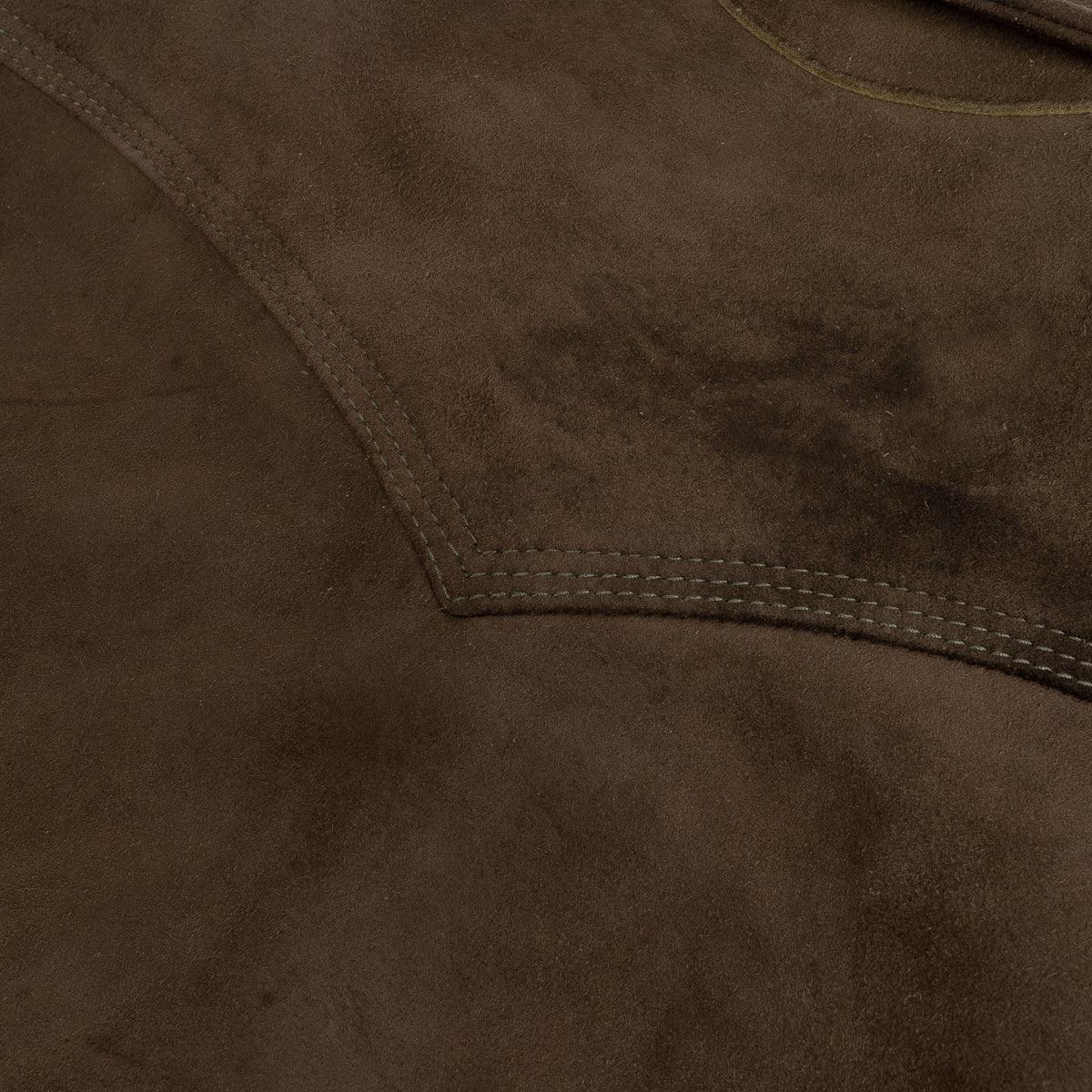 Image showing the IHSB-BIGBUCK-OLV - Deerskin Western Shirt 'The Big Buck' - Olive which is a Shirts described by the following info Iron Heart, Released, Shirts, Tops and sold on the IRON HEART GERMANY online store