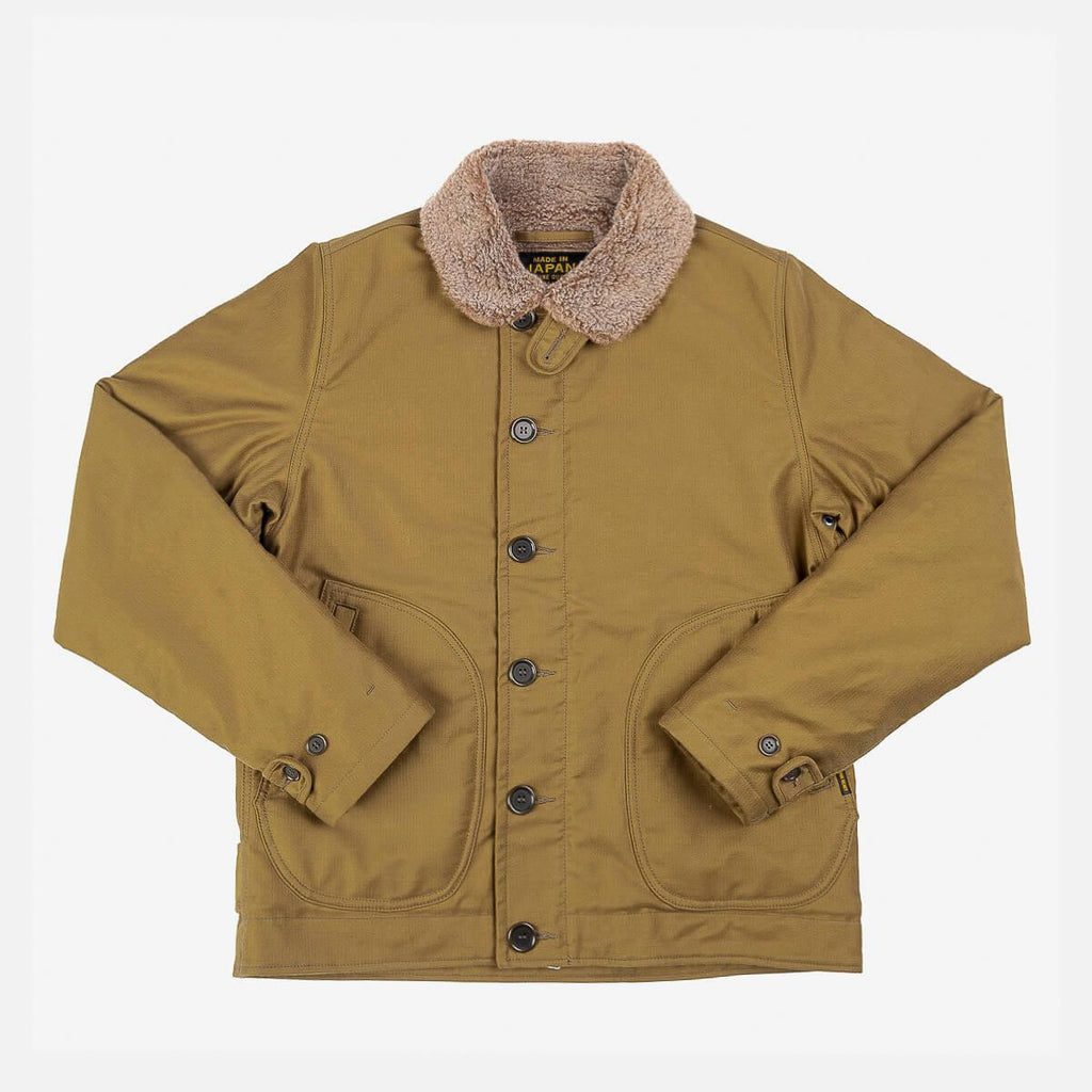 Image showing the IHM-35-KHA - Whipcord N1 Deck Jacket - Khaki which is a Jackets described by the following info Iron Heart, Jackets, Released, Tops and sold on the IRON HEART GERMANY online store