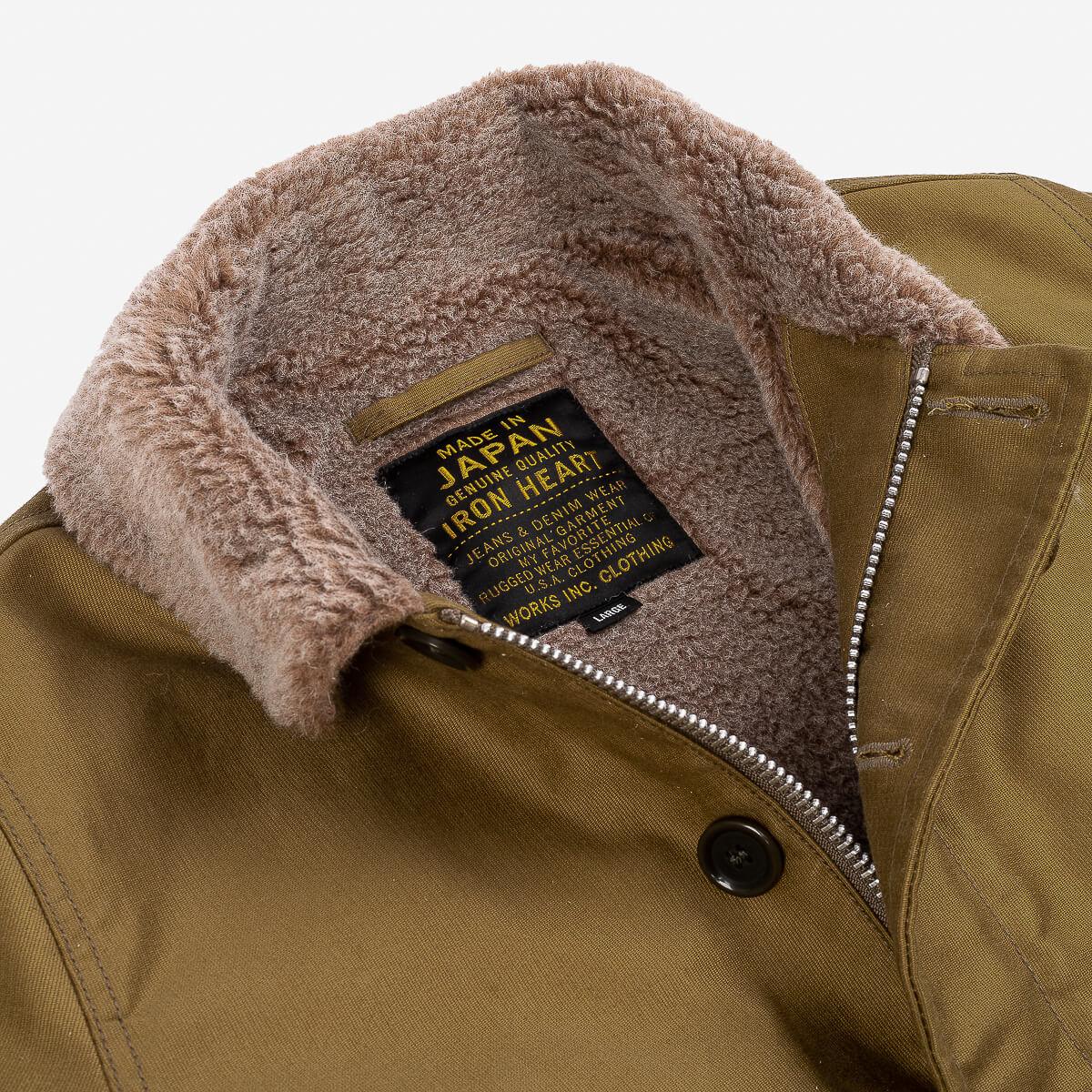 Image showing the IHM-35-KHA - Whipcord N1 Deck Jacket - Khaki which is a Jackets described by the following info Iron Heart, Jackets, Released, Tops and sold on the IRON HEART GERMANY online store