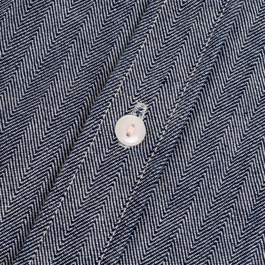 Image showing the IHSH-308-IND - 12oz Herringbone Work Shirt Indigo which is a Shirts described by the following info IHSALE, Iron Heart, Released, Shirts, Tops and sold on the IRON HEART GERMANY online store