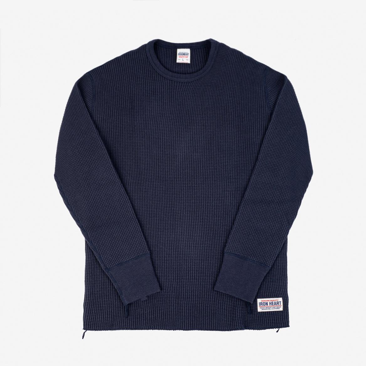 Image showing the IHTL-1301-NAV - Waffle Knit Thermal Longsleeve Navy which is a T-Shirts described by the following info Back In, IHSALE_M23, Iron Heart, Released, T-Shirts, Tops and sold on the IRON HEART GERMANY online store