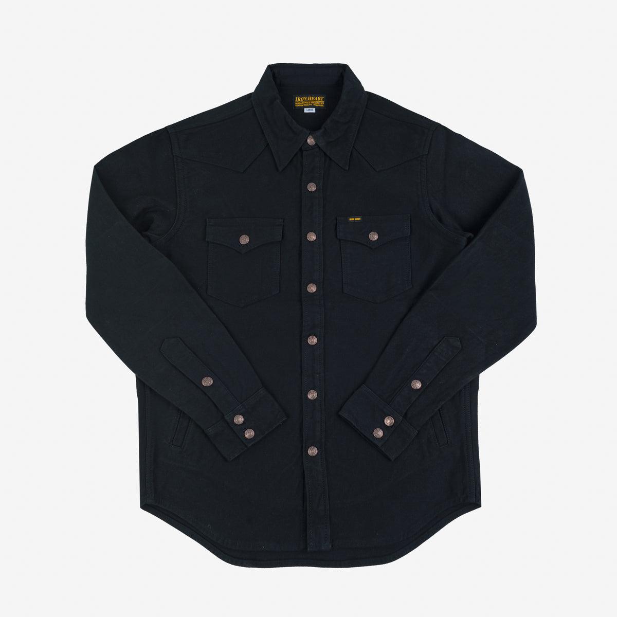 IHSH-331-BLK - 12oz Moleskin CPO Shirt - Black