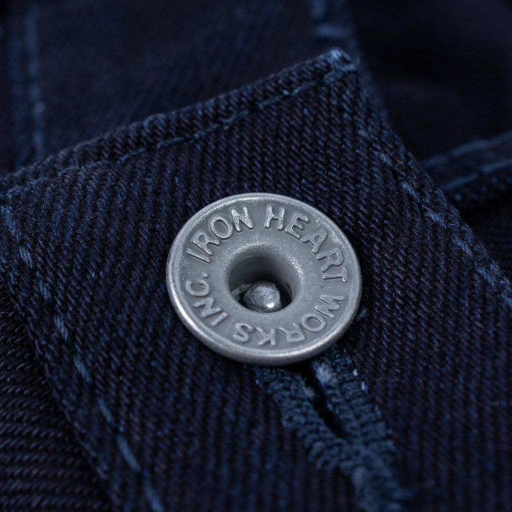 Image showing the IH-666S-14ii - 14oz Selvedge Denim Slim Straight Cut Jeans - Indigo/Indigo which is a Jeans described by the following info 666, Bottoms, IHSALE_M23, Iron Heart, Released, Slim, Straight and sold on the IRON HEART GERMANY online store